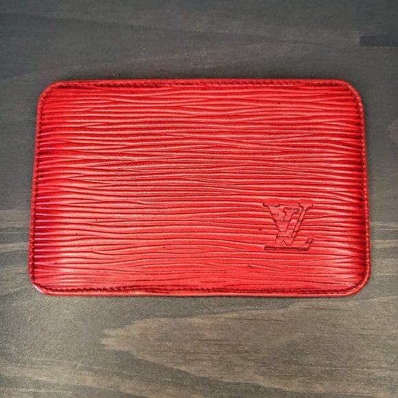 Louis Vuitton Handbags - Louis Vuitton Red Vintage Epi Leather Card Holder With Malletier Stamp